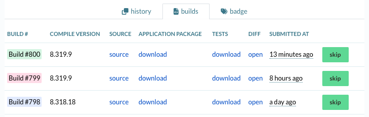 Build numbers and source code repository reference