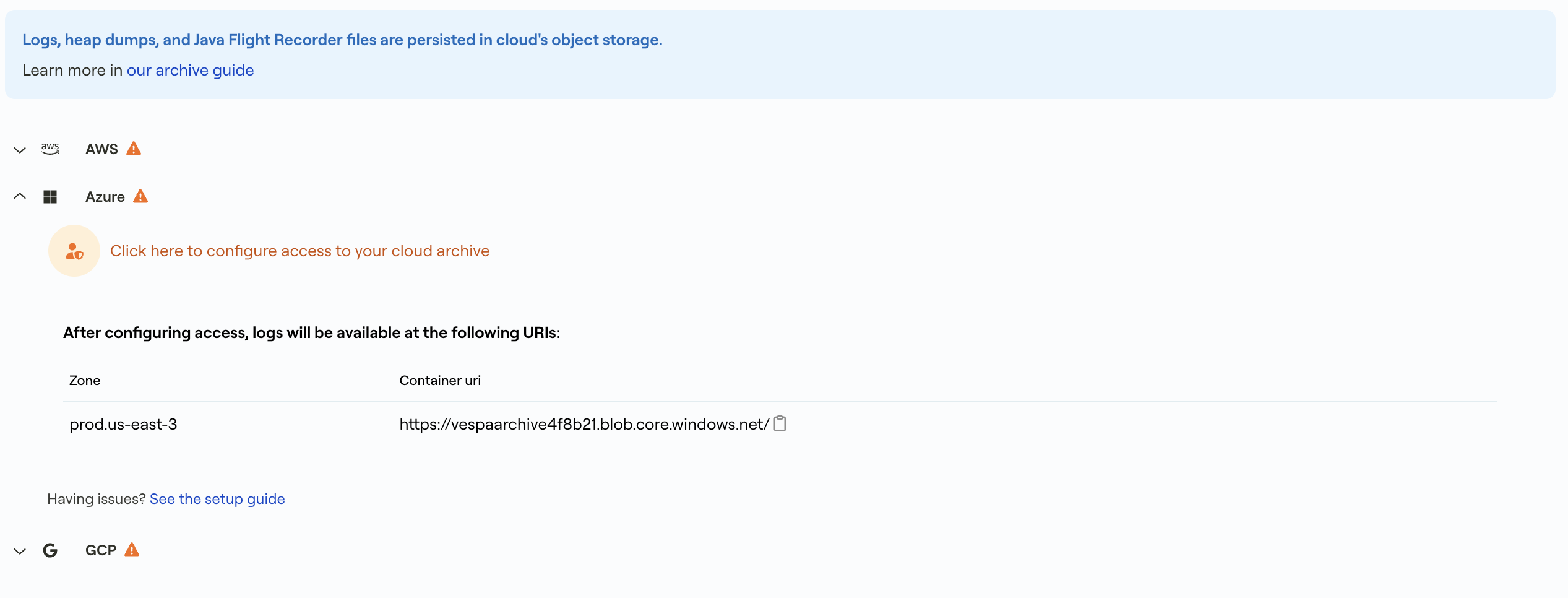 Azure archive accordion