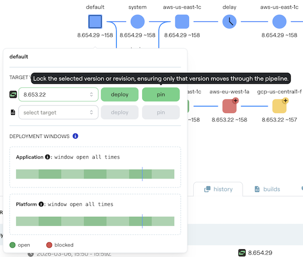 Picture of instance hover card showing pin dialog